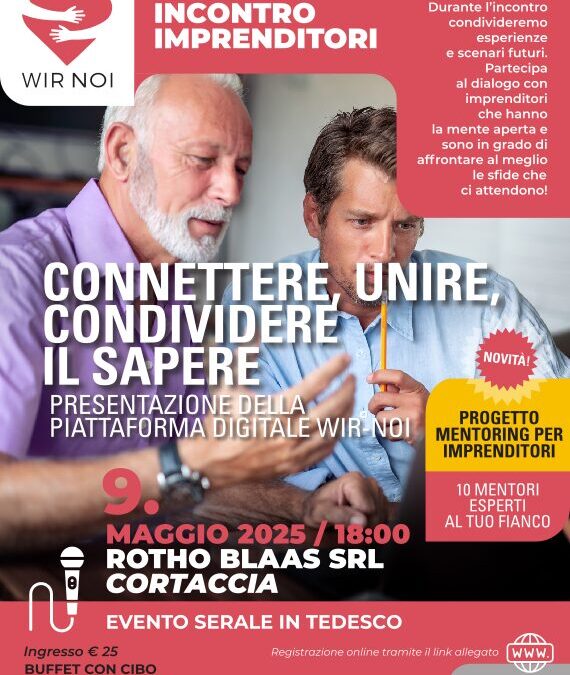 WIR-NOI Incontro tra imprenditori: connettere, unire, condividere il sapere