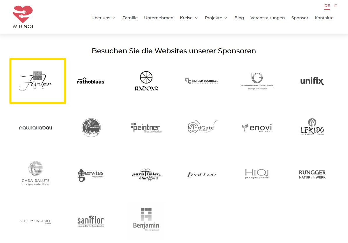 Sponsorlogo auf Webseite