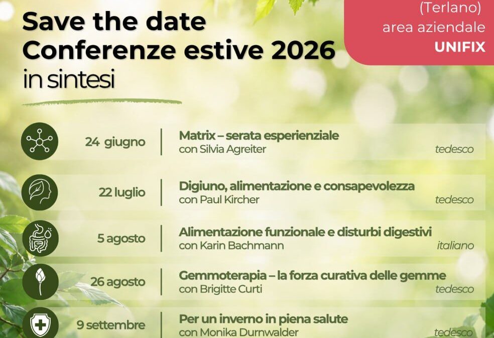 Serie di conferenze: “Sapere è salute”!